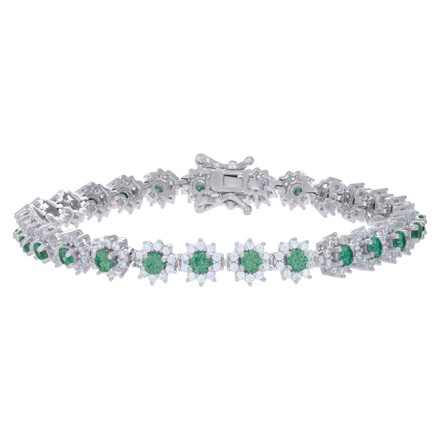 925 Sterling Silver Cz Bracelet 7"