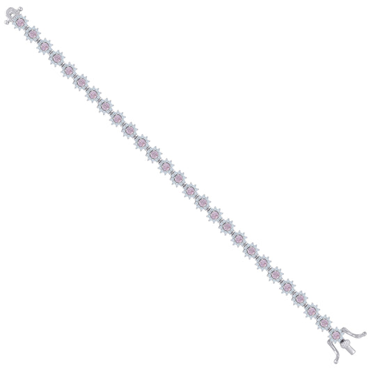 925 Sterling Silver Cz Bracelet 7"