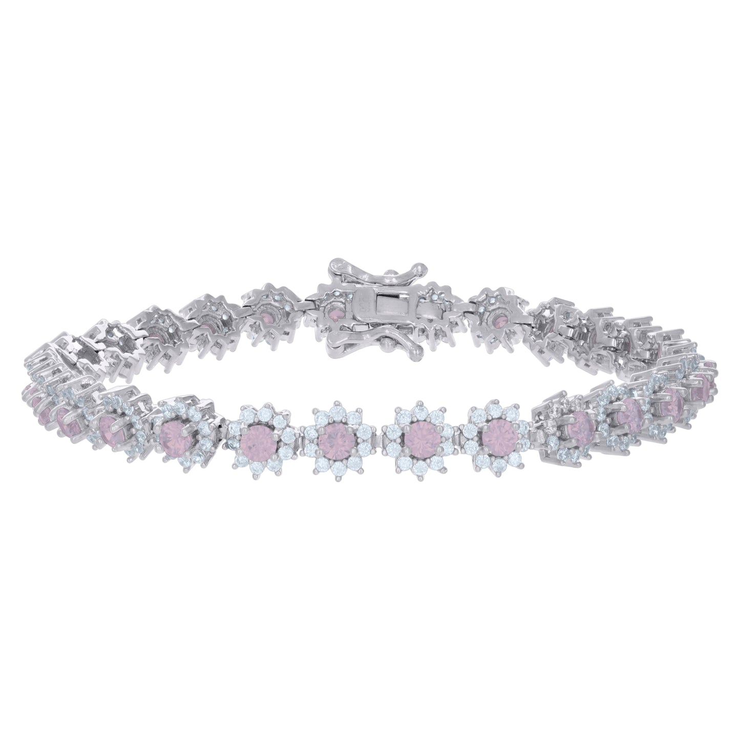 925 Sterling Silver Cz Bracelet 7"
