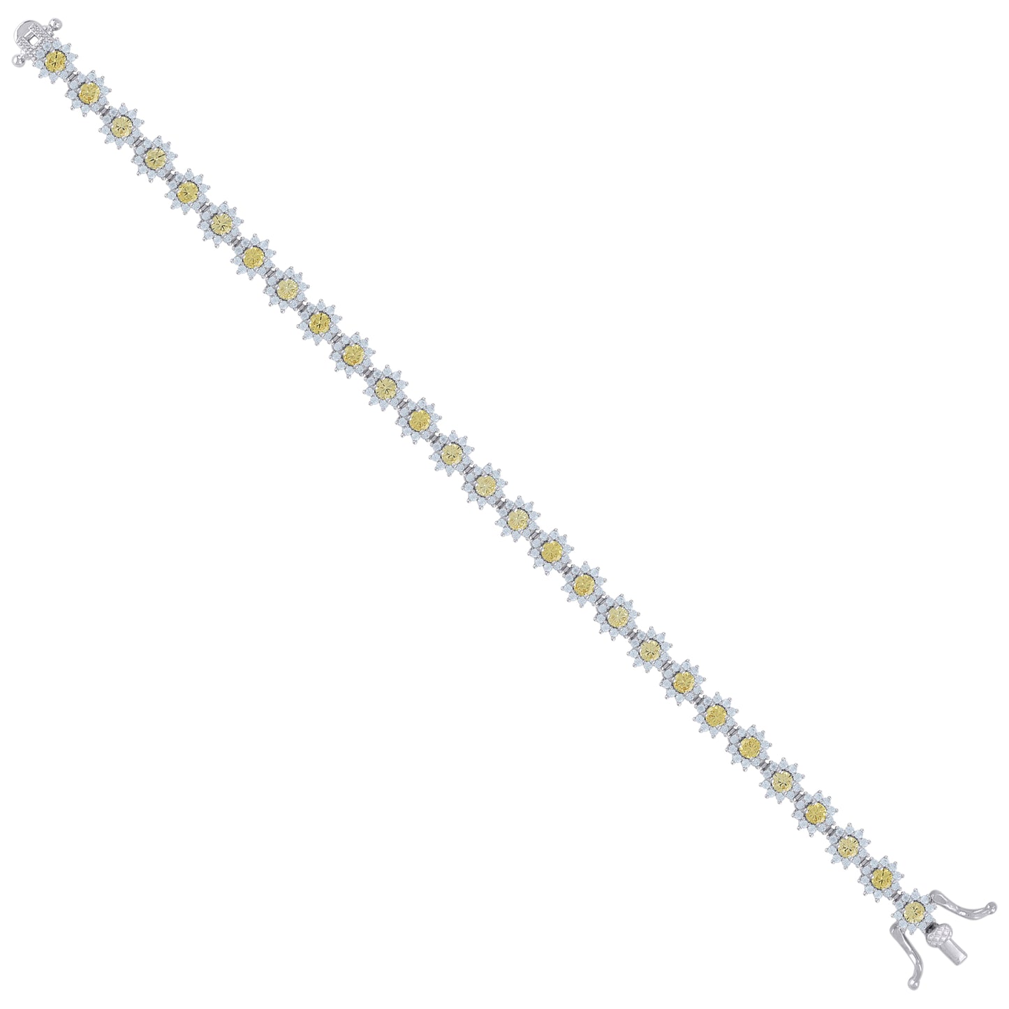 925 Sterling Silver Cz Bracelet 7"