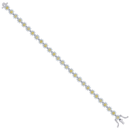 925 Sterling Silver Cz Bracelet 7"