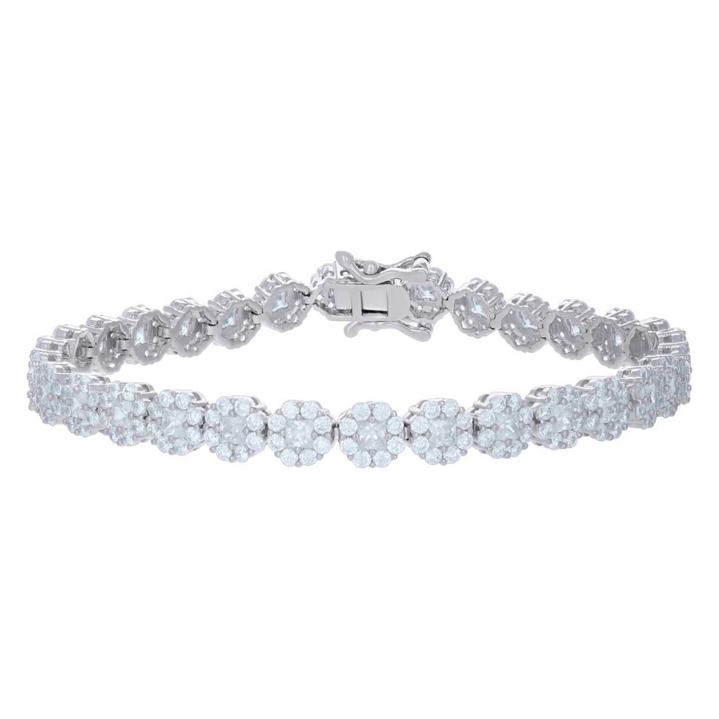 925 Sterling Silver Cz Bracelet 7"