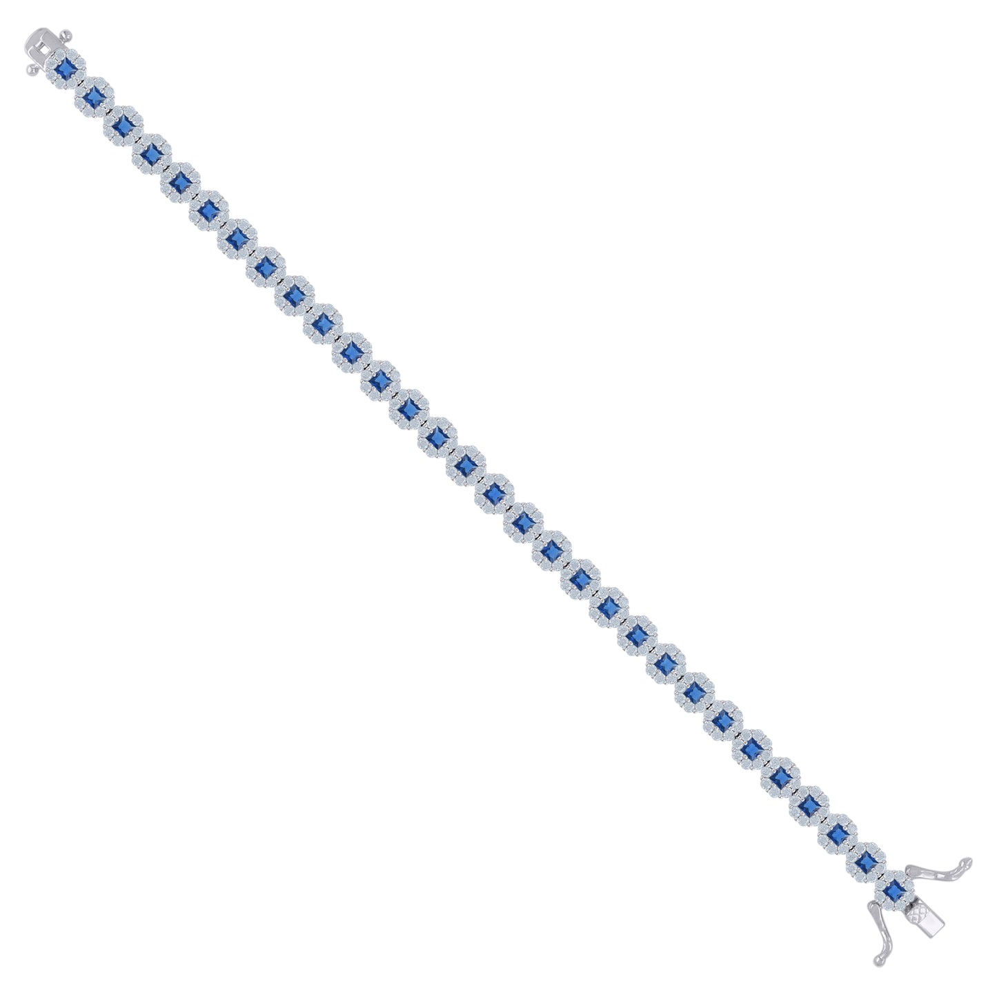 925 Sterling Silver Cz Bracelet 7"