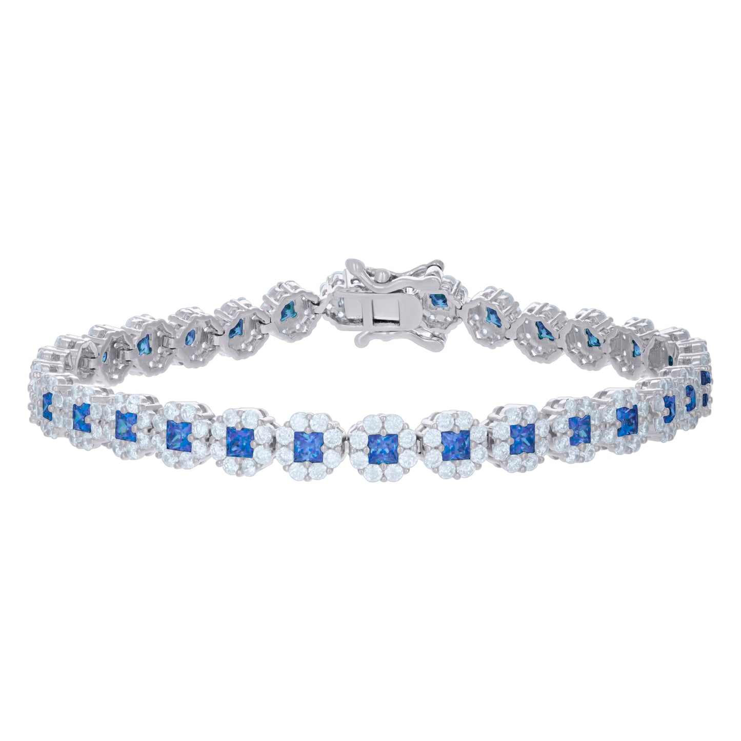 925 Sterling Silver Cz Bracelet 7"