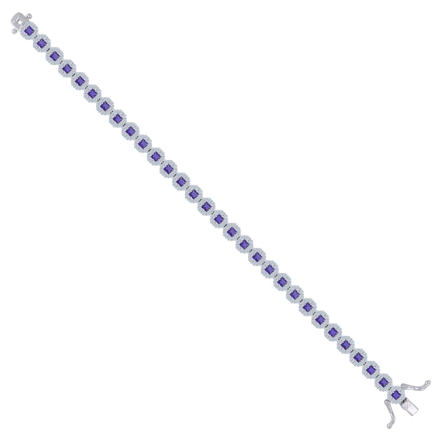 925 Sterling Silver Cz Bracelet 7"