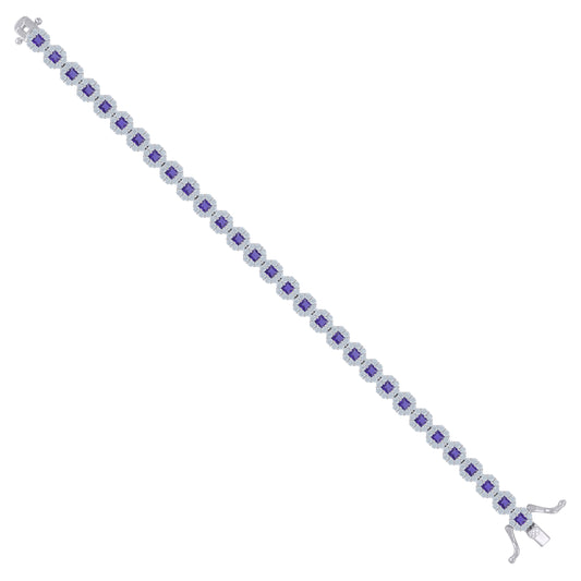 925 Sterling Silver Cz Bracelet 7"