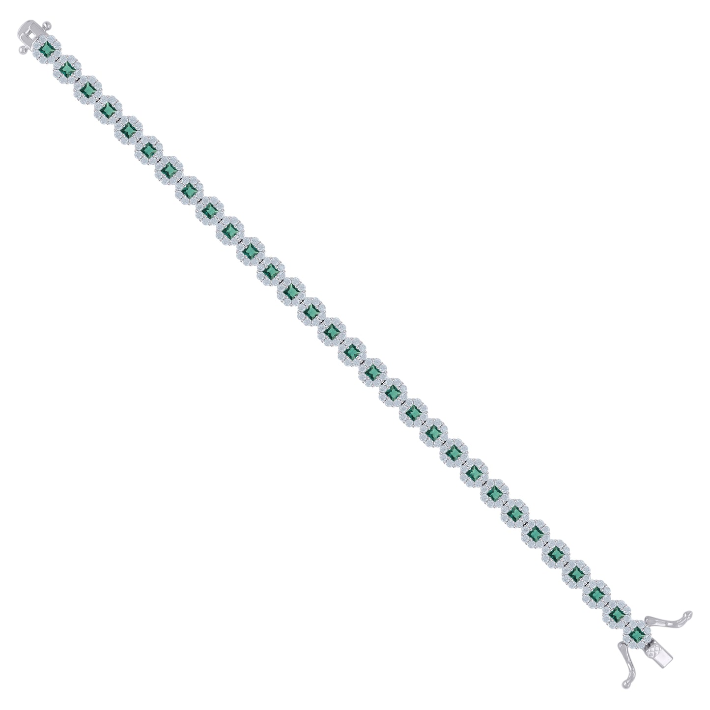 925 Sterling Silver Cz Bracelet 7"