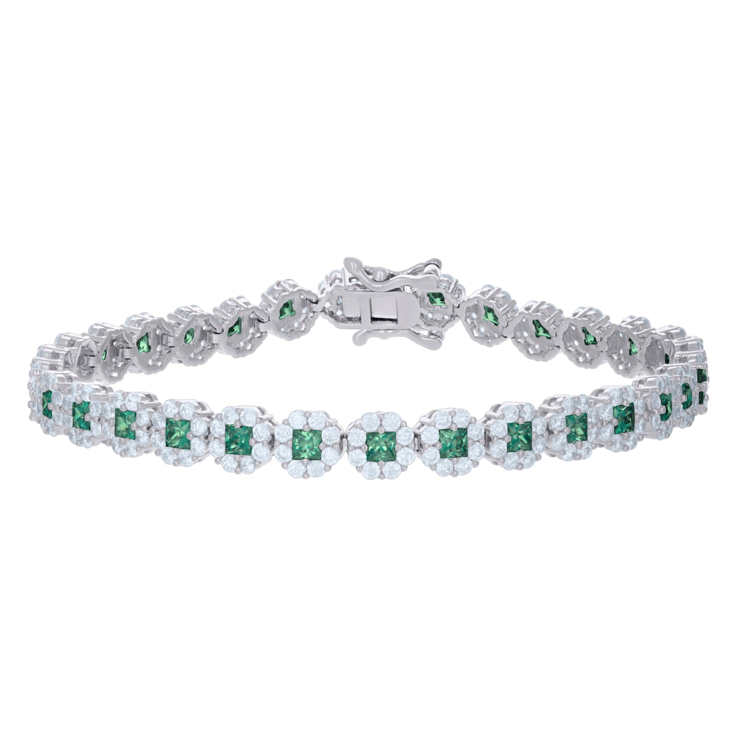 925 Sterling Silver Cz Bracelet 7"