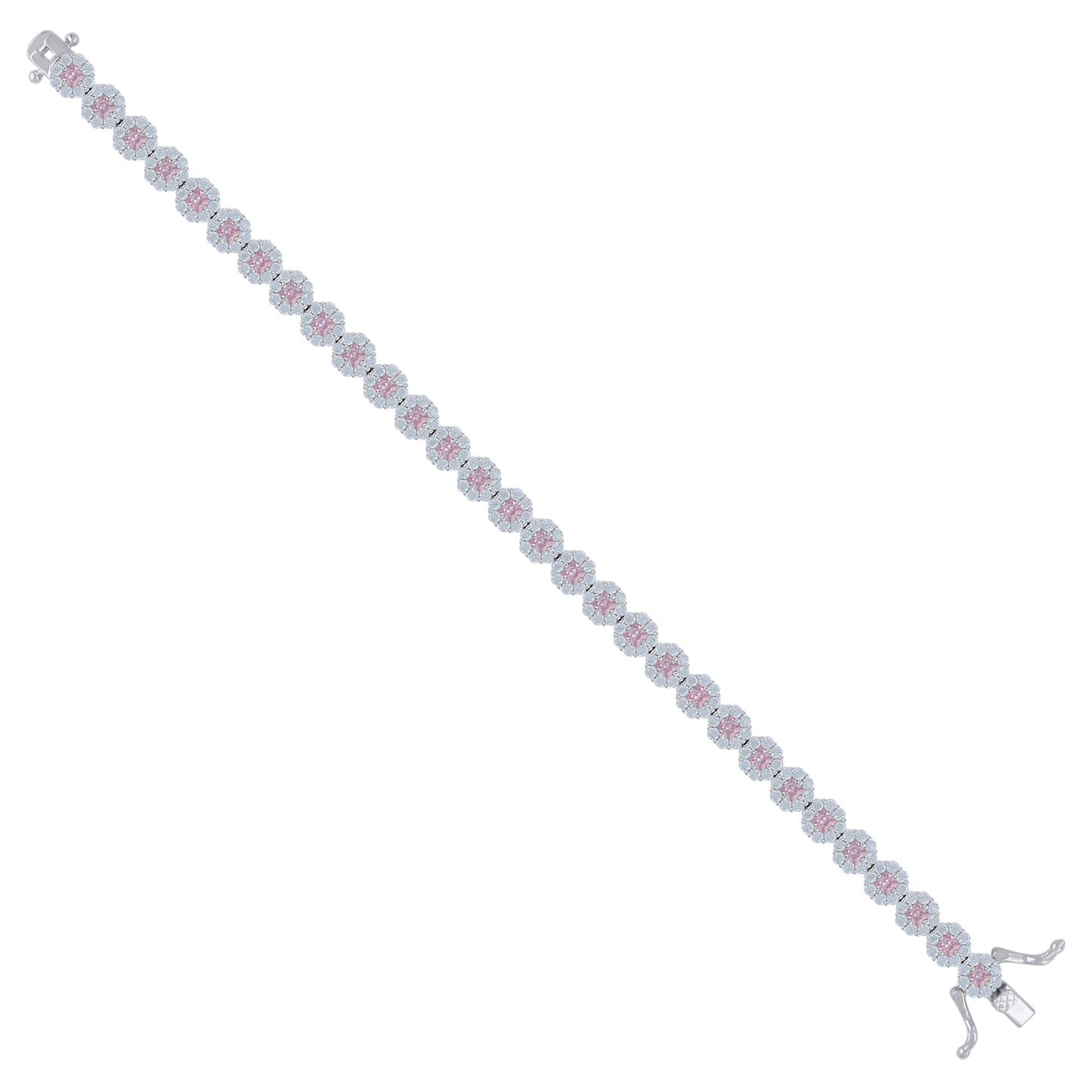 925 Sterling Silver Cz Bracelet 7"