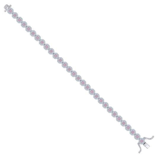 925 Sterling Silver Cz Bracelet 7"
