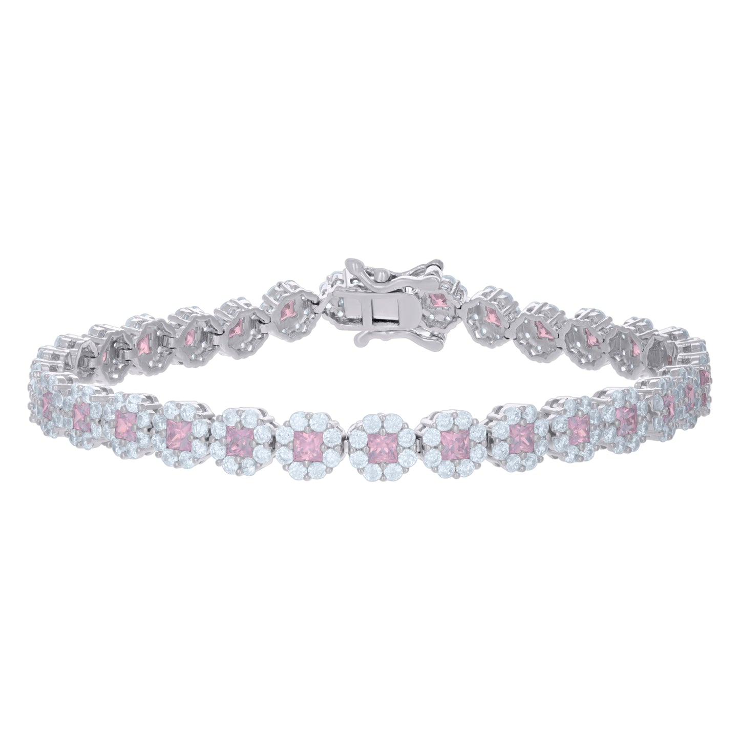 925 Sterling Silver Cz Bracelet 7"