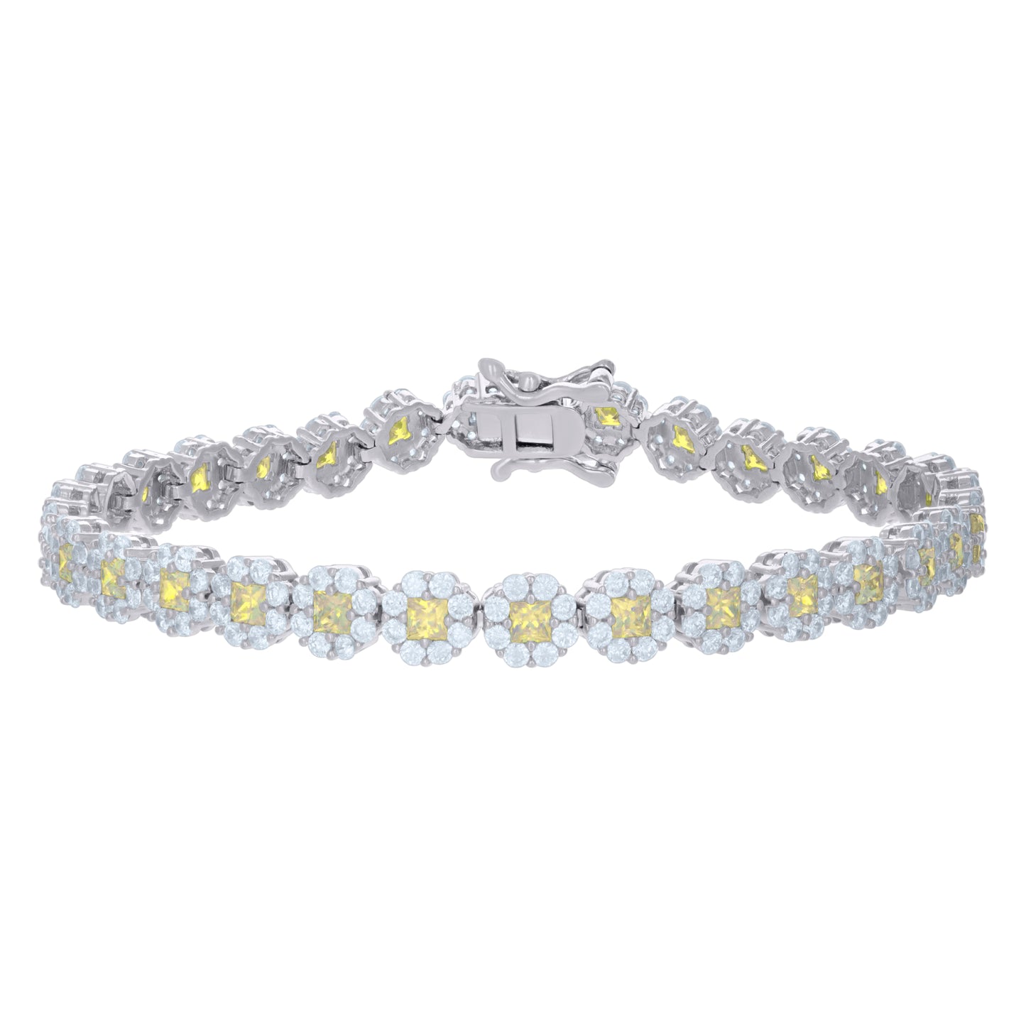 925 Sterling Silver Cz Bracelet 7"