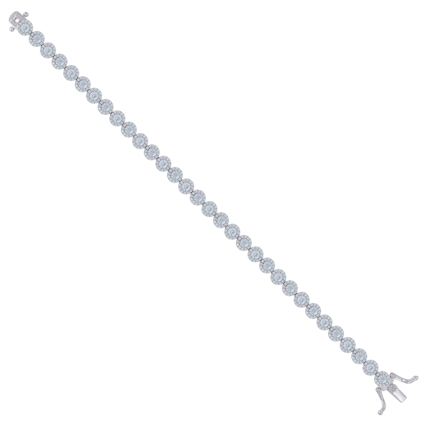 925 Sterling Silver Cz Bracelet 7"