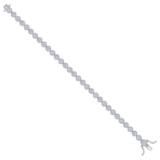 925 Sterling Silver Cz Bracelet 7"