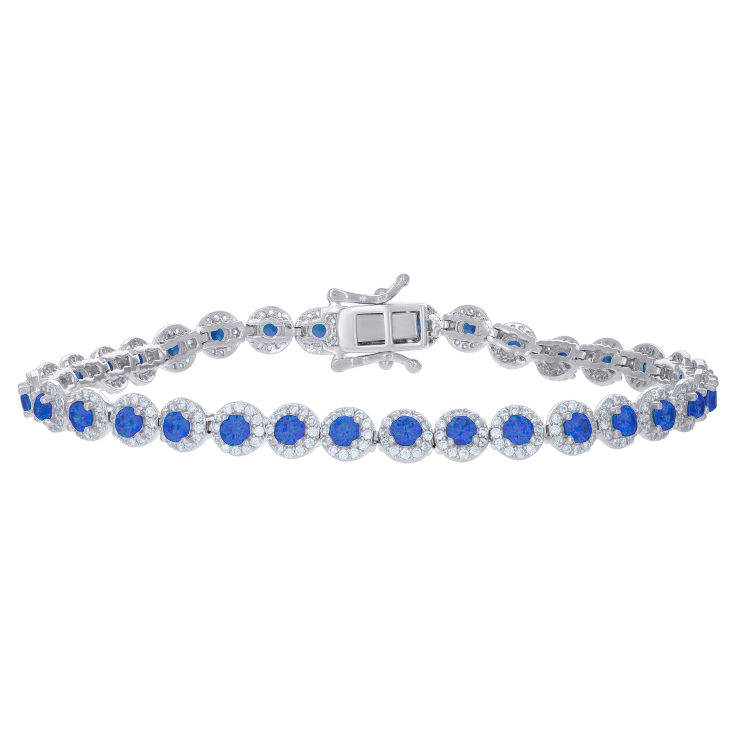 925 Sterling Silver Cz Bracelet 7"