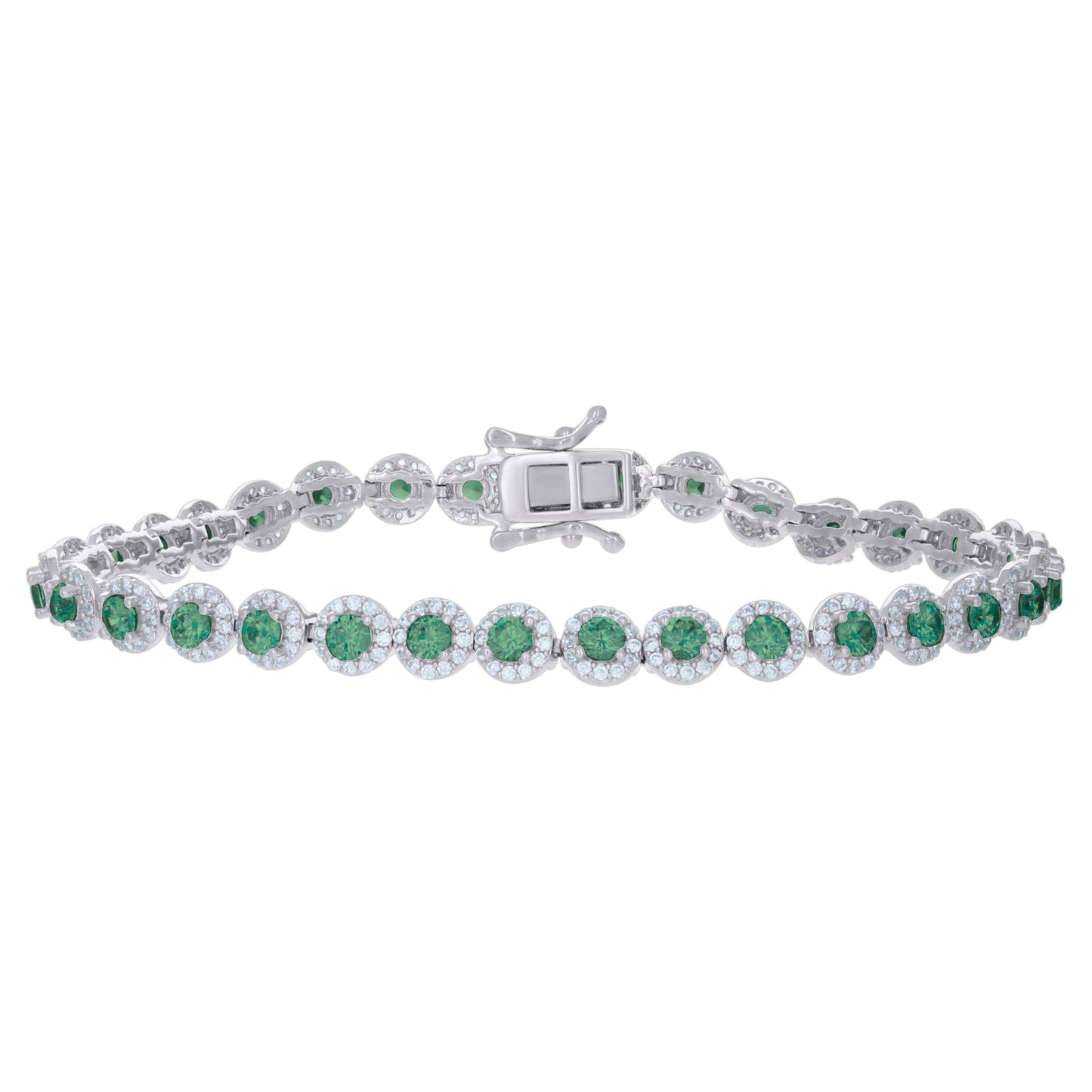 925 Sterling Silver Cz Bracelet 7"