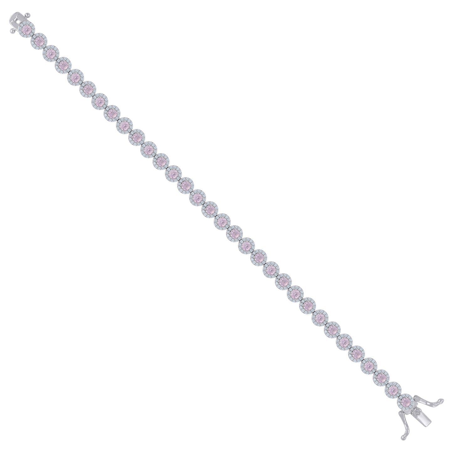925 Sterling Silver Cz Bracelet 7"