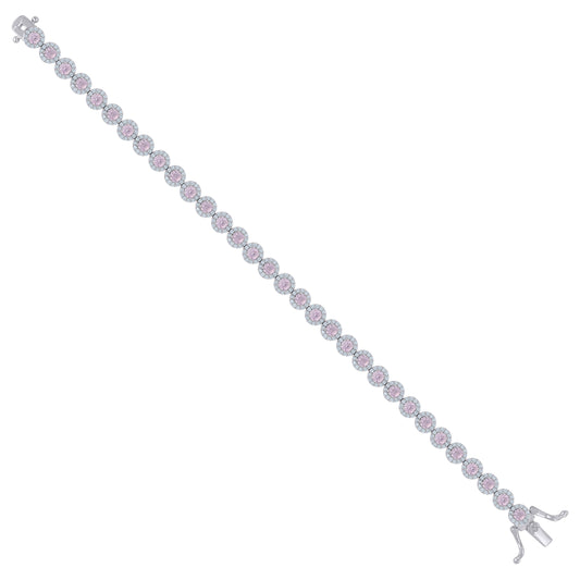 925 Sterling Silver Cz Bracelet 7"