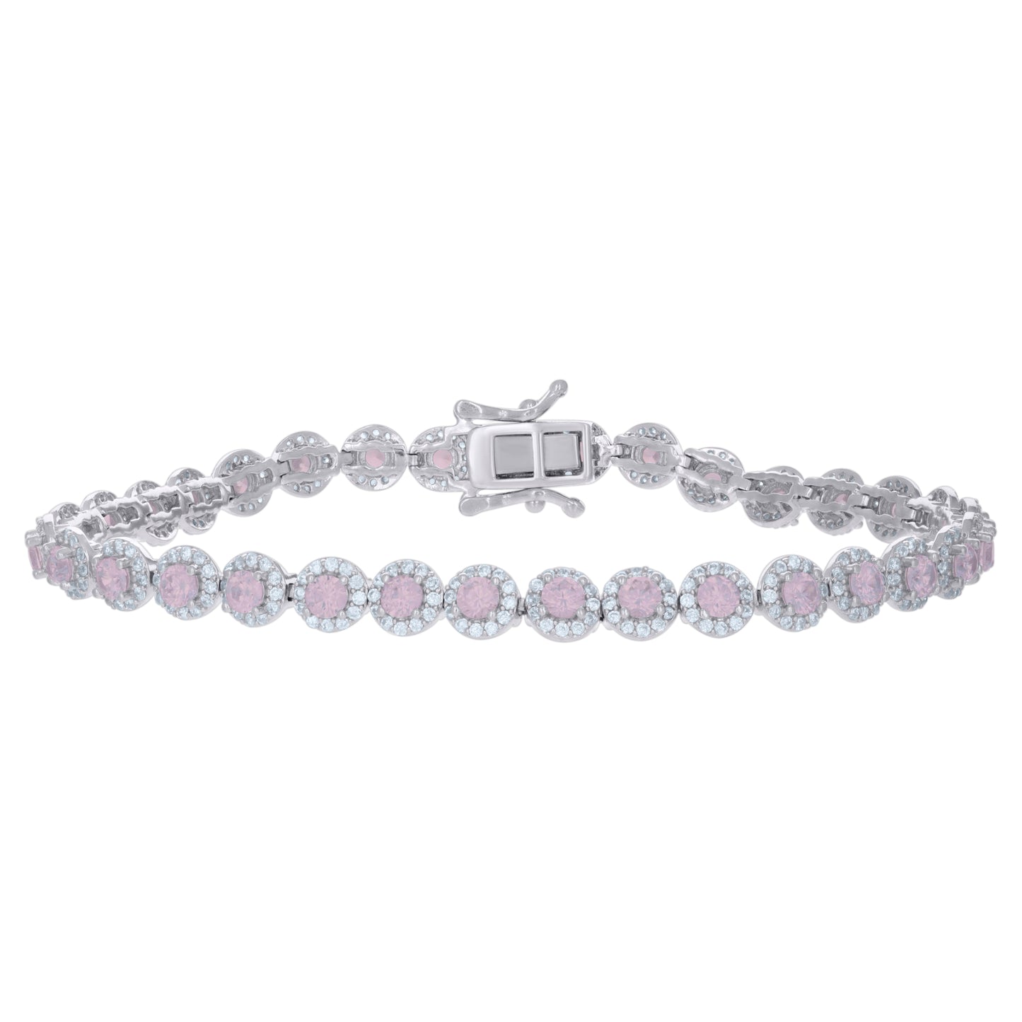 925 Sterling Silver Cz Bracelet 7"