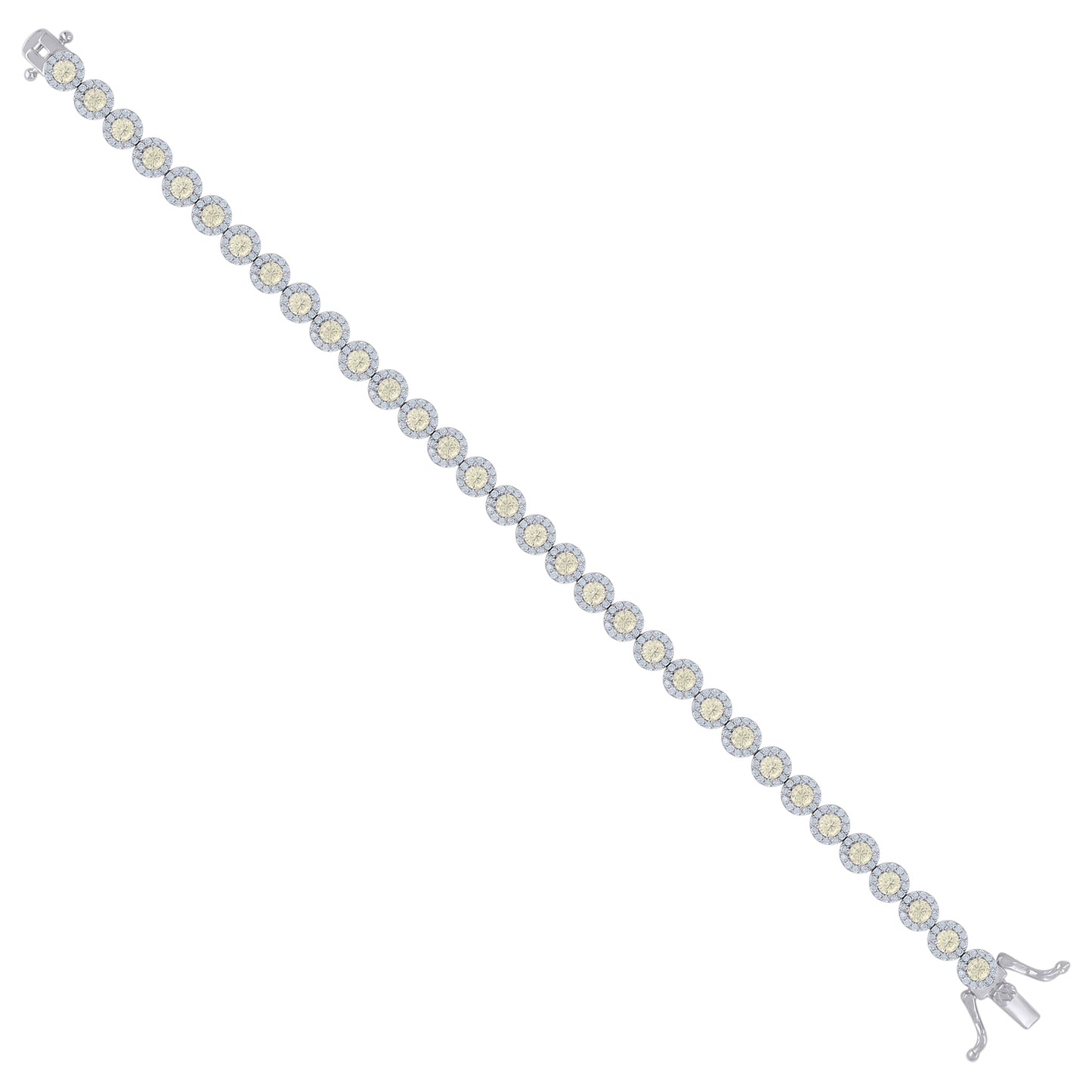 925 Sterling Silver Cz Bracelet 7"