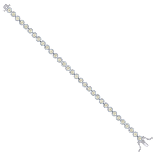 925 Sterling Silver Cz Bracelet 7"