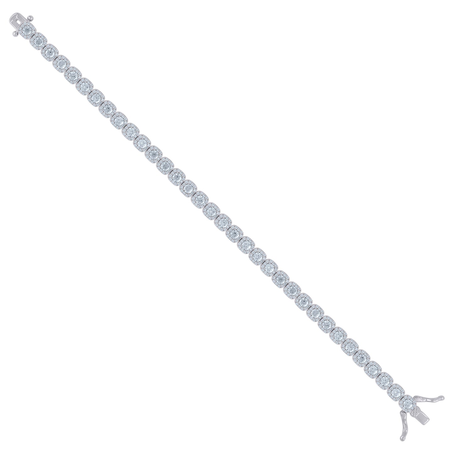 925 Sterling Silver Cz Bracelet 7"