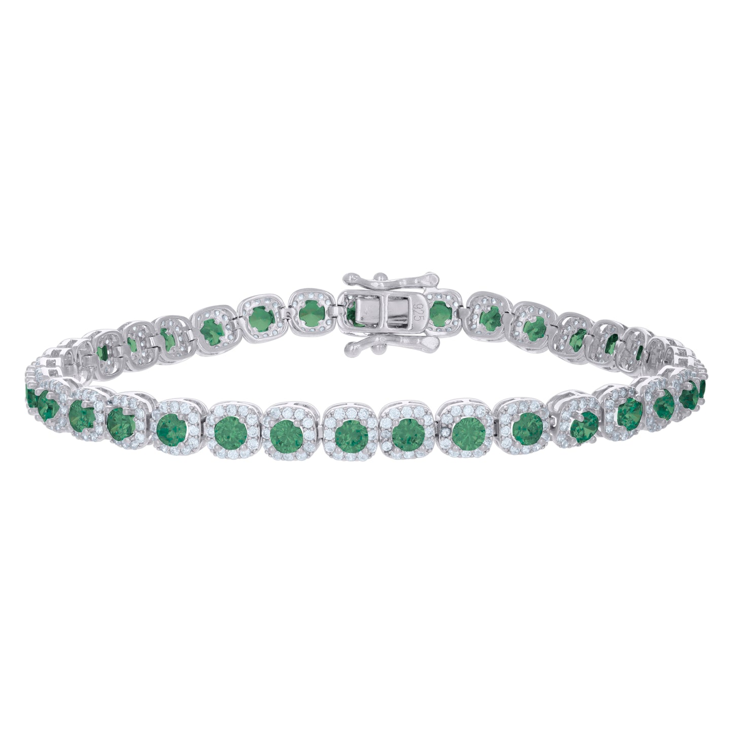 925 Sterling Silver Cz Bracelet 7"