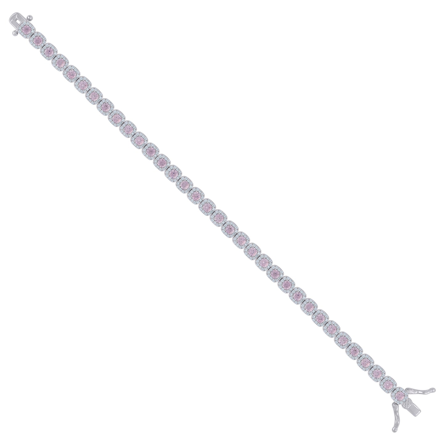925 Sterling Silver Cz Bracelet 7"