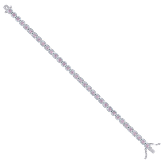 925 Sterling Silver Cz Bracelet 7"