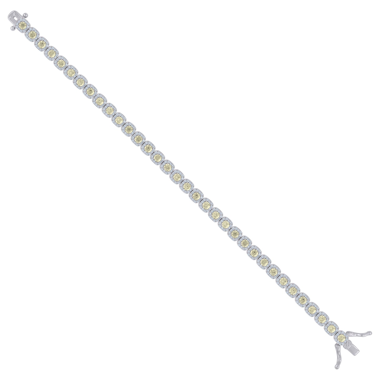 925 Sterling Silver Cz Bracelet 7"