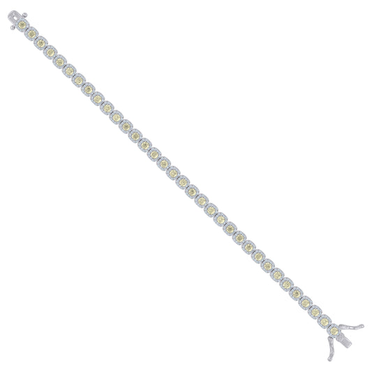 925 Sterling Silver Cz Bracelet 7"