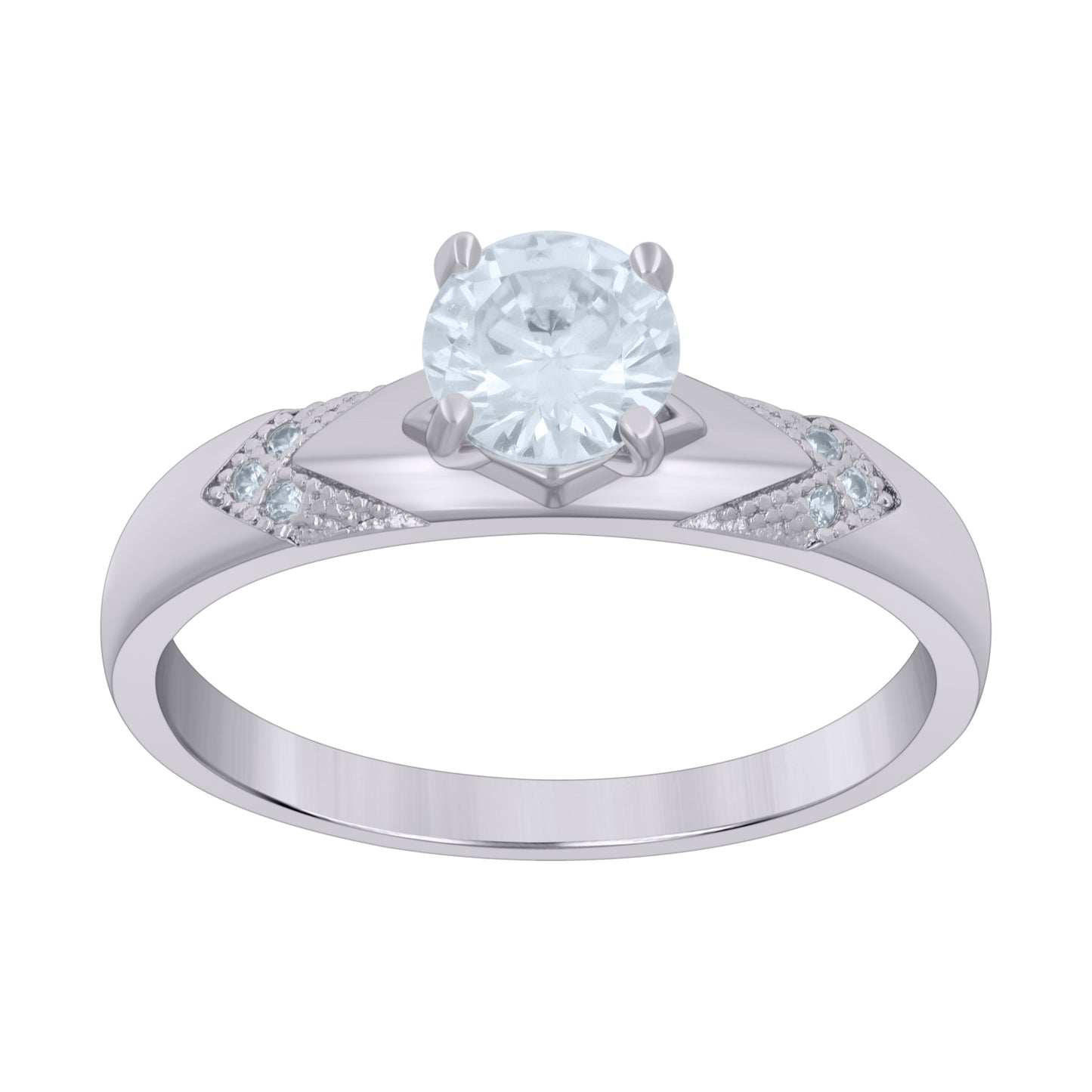 925 Sterling Silver Cz Ring S6