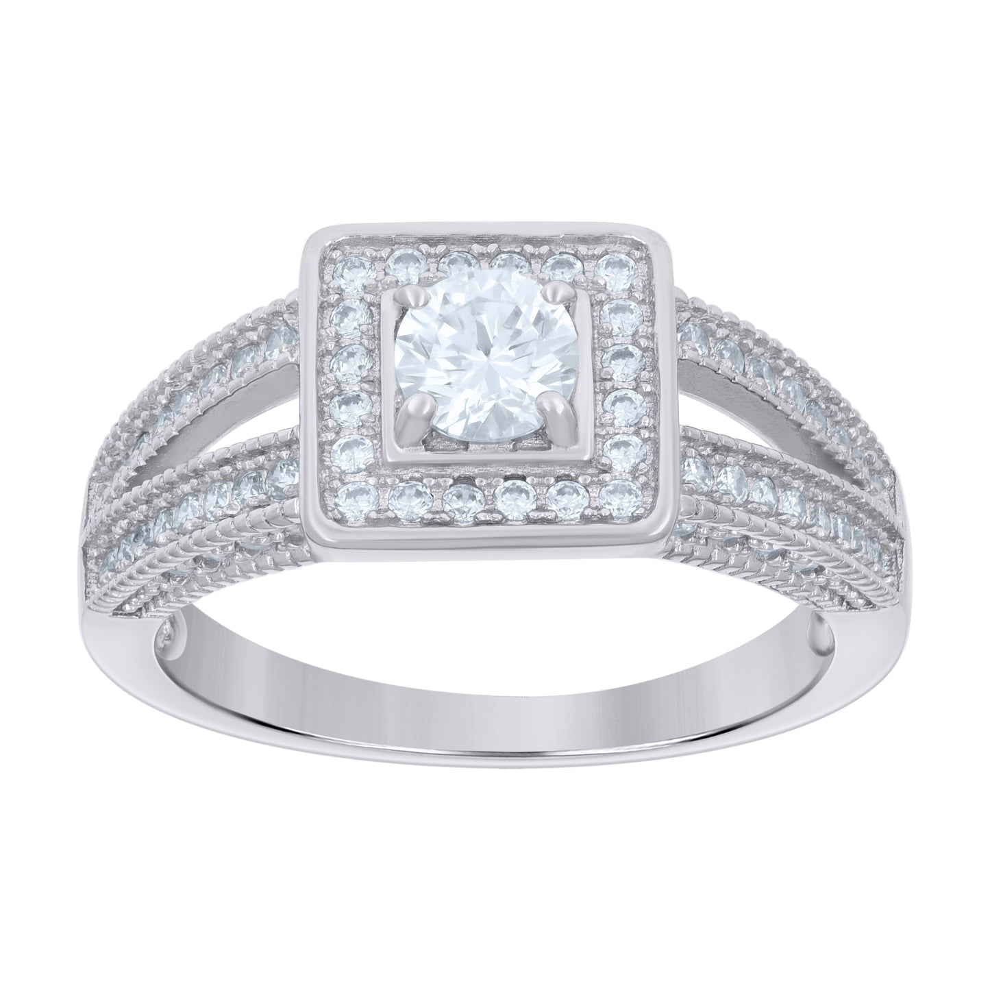 925 Sterling Silver Cz Ring S6