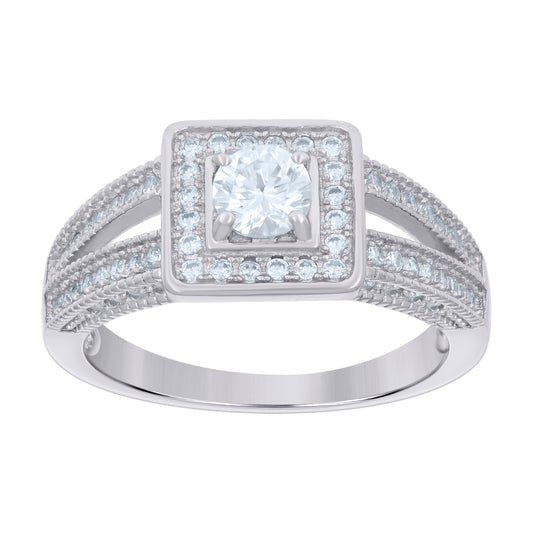 925 Sterling Silver Cz Ring S6