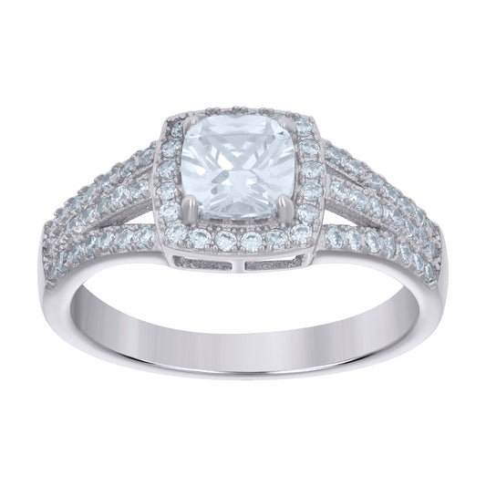 925 Sterling Silver Cz Ring S6