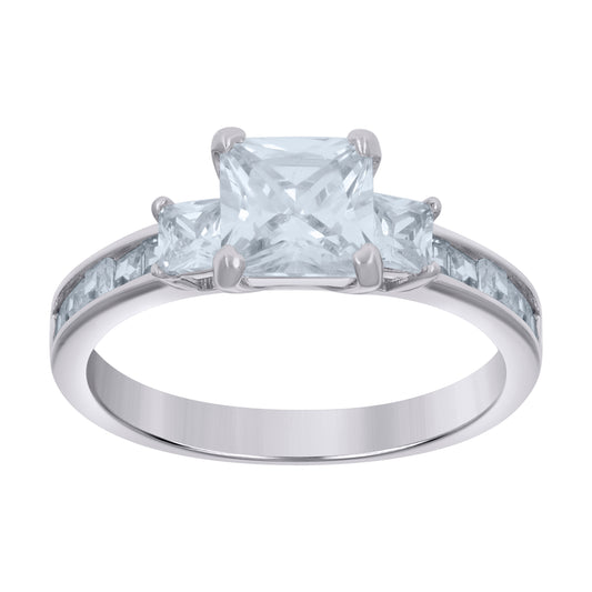 925 Sterling Silver Cz Ring S6