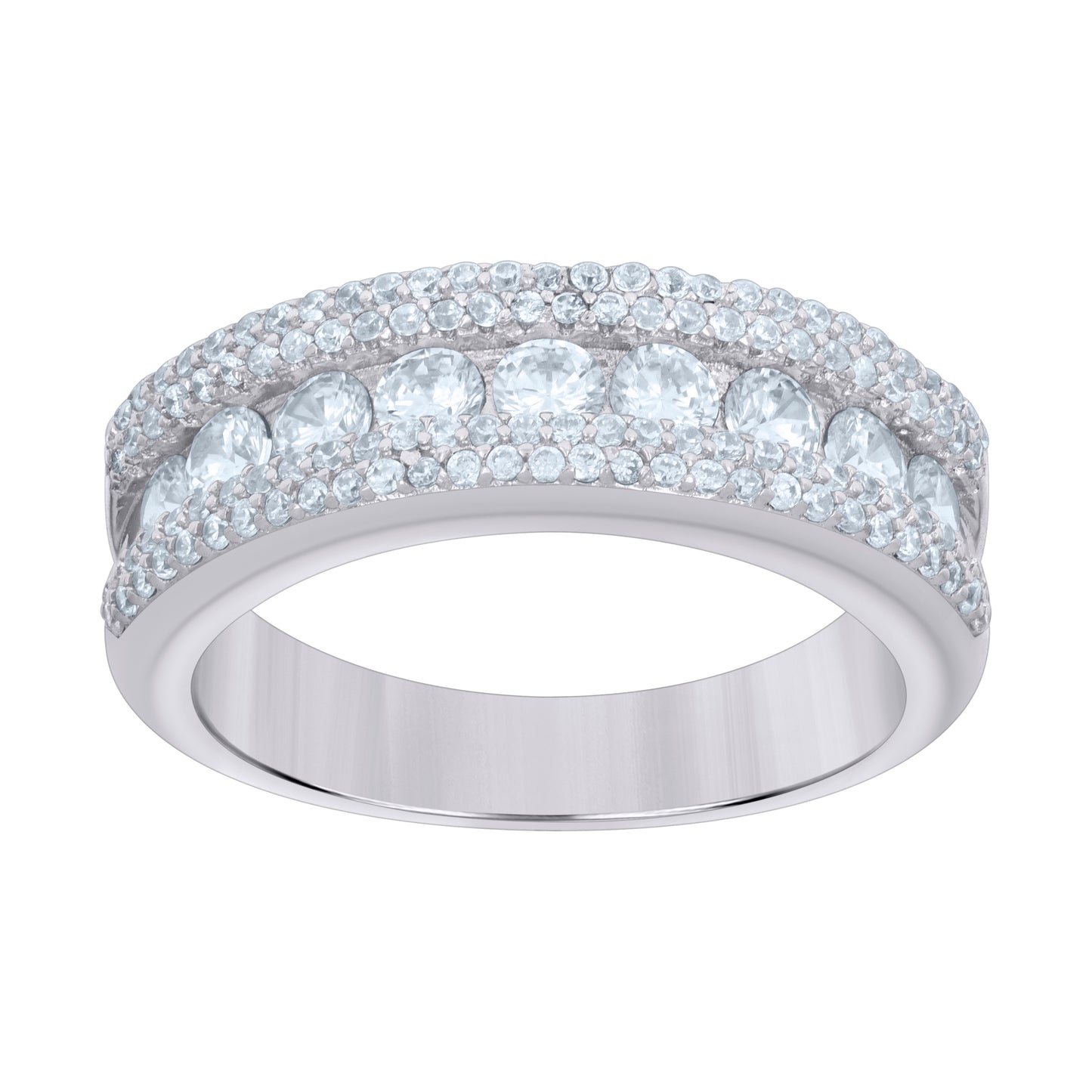 925 Sterling Silver Cz Ring S6