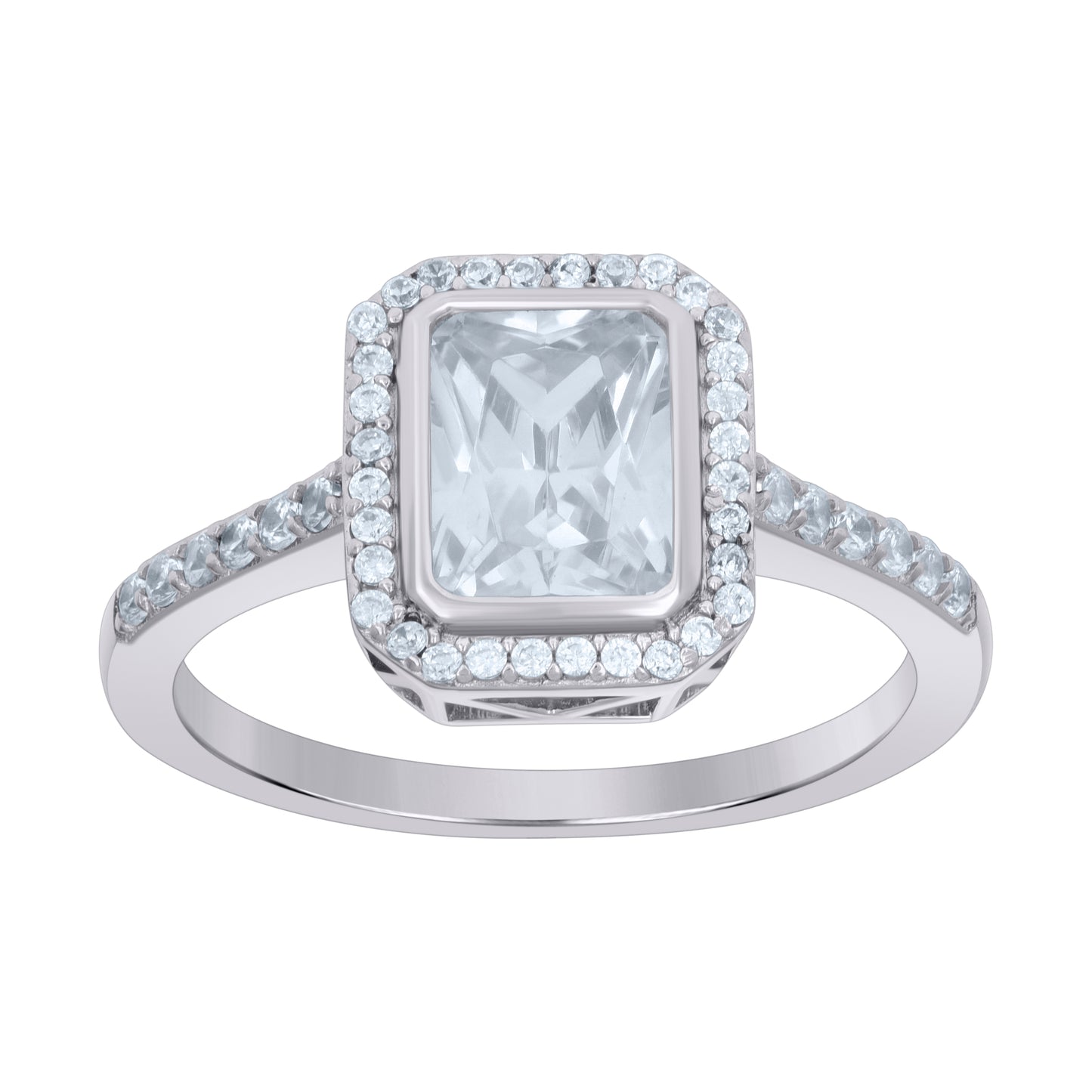 925 Sterling Silver Cz Ring S6