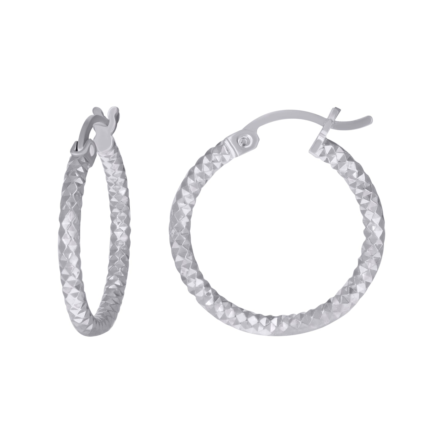 925 Silver 2mm-15mm Hoop Earring Silver Finish