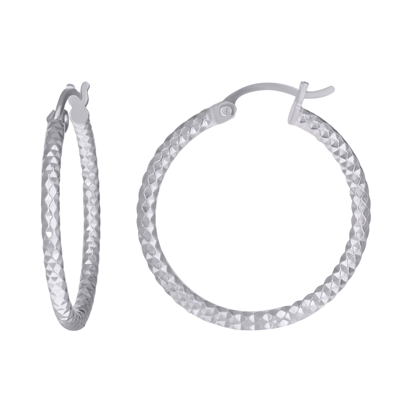 925 Silver 2mm-20mm Hoop Earring Silver Finish