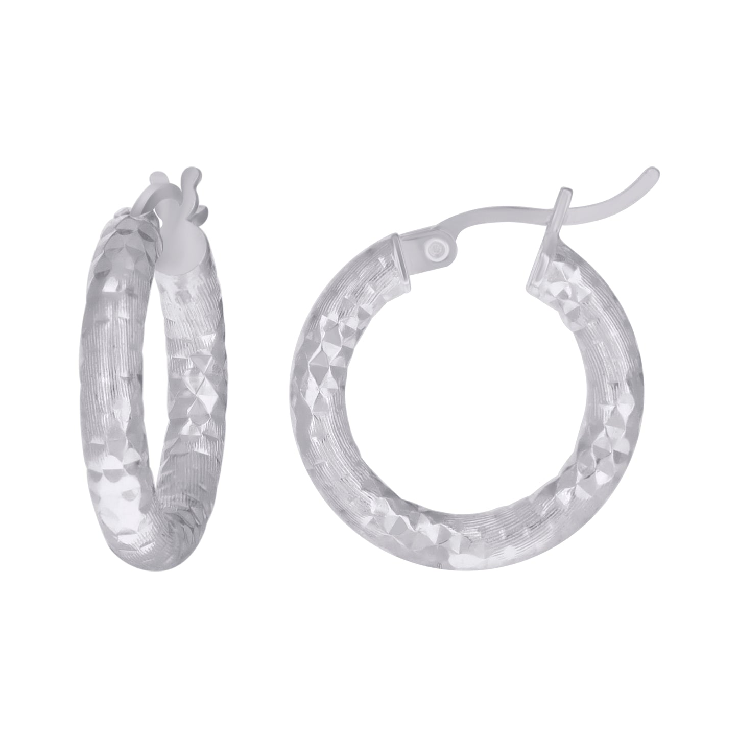 925 Silver 3mm-12mm Hoop Earring Silver Finish