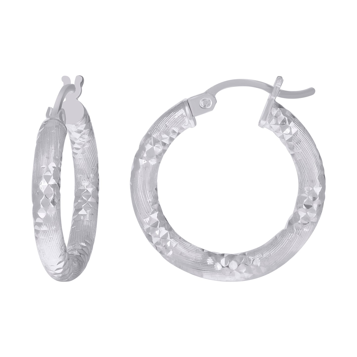 925 Silver 3mm-15mm Hoop Earring Silver Finish