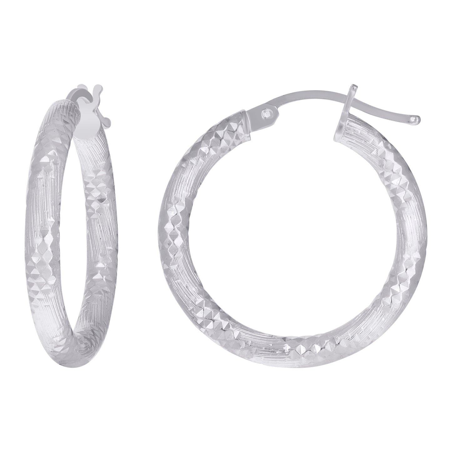 925 Silver 3mm-20mm Hoop Earring Silver Finish