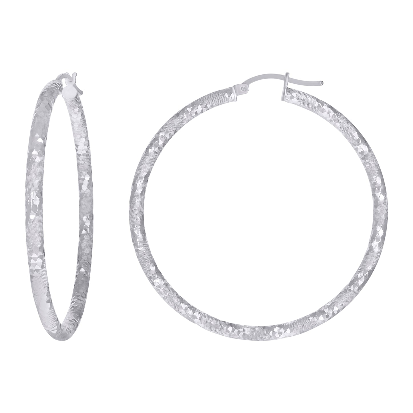 925 Silver 3mm-45mm Hoop Earring Silver Finish
