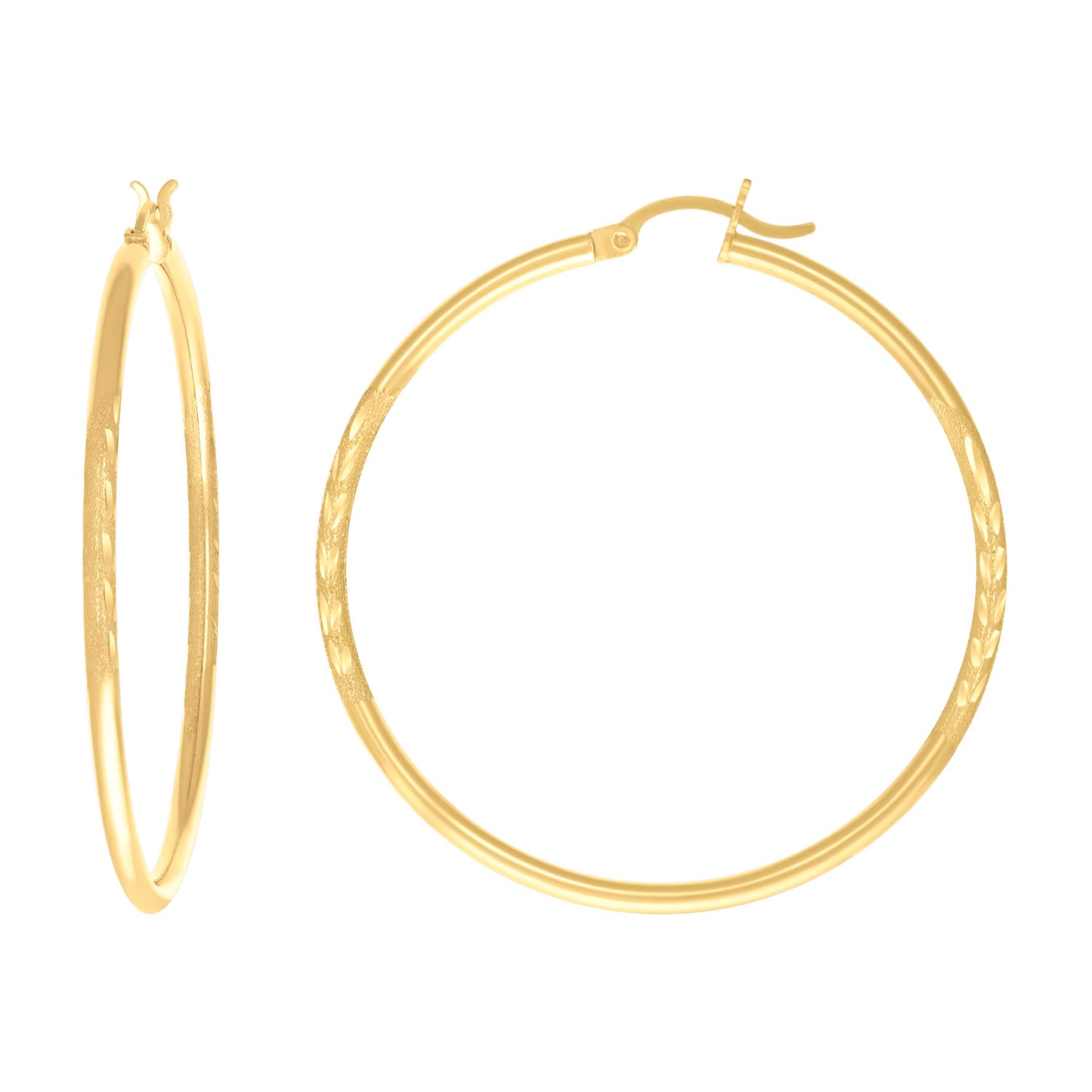 10Kt Gold Hoop Earrings 2mm-40