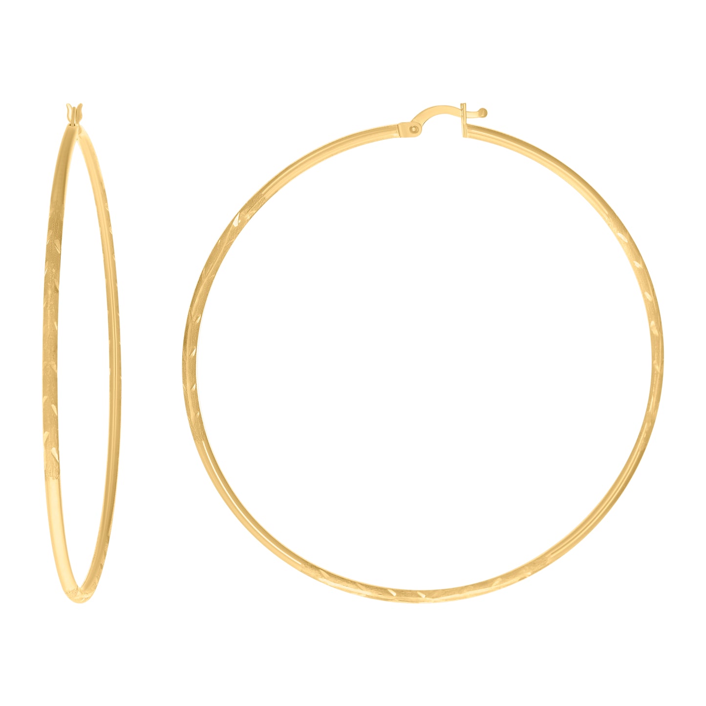 10Kt Gold Hoop Earrings 2mm-70