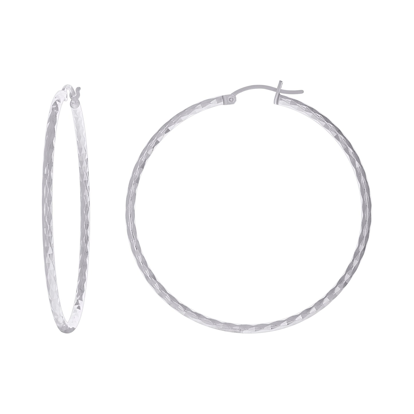 925 Sterling Silver 2mm-45mm Hoop Earring Silver F
