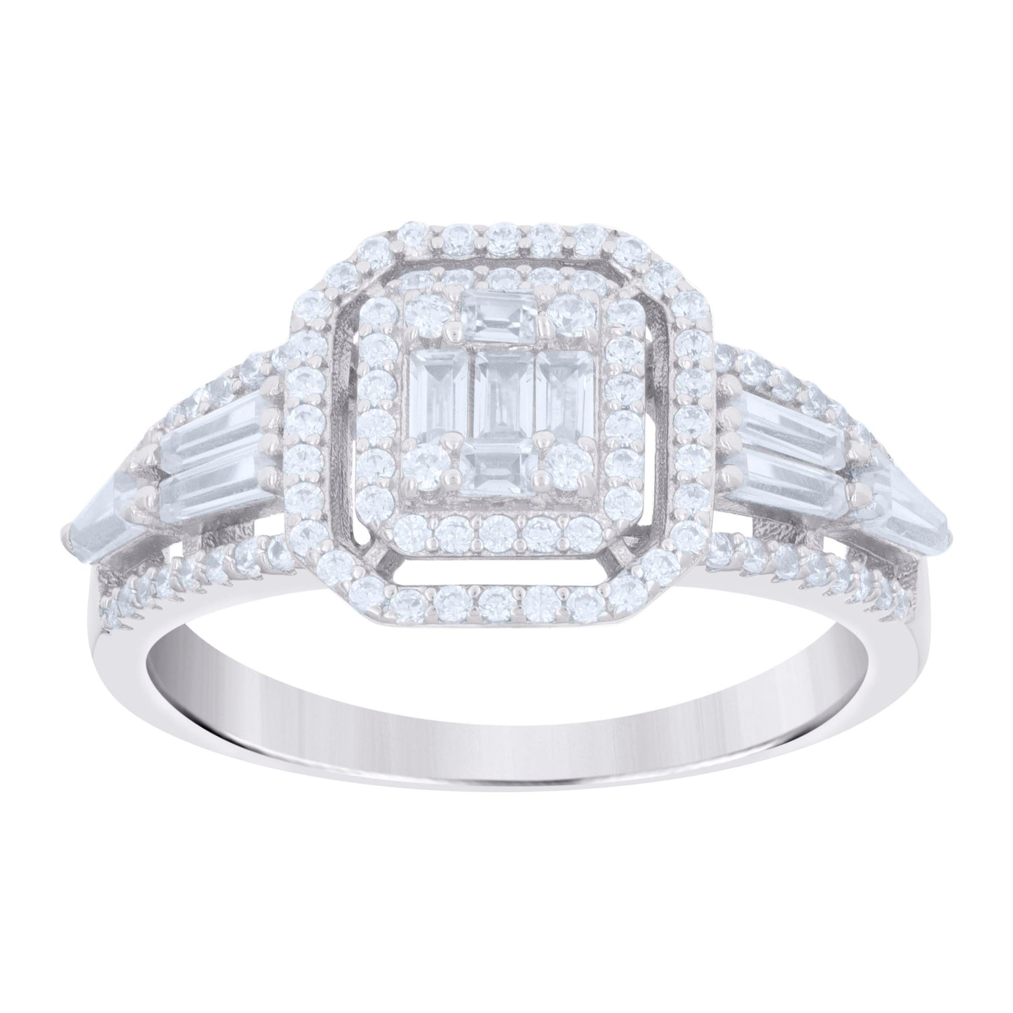 925 Sterling Silver Cz Ring S6