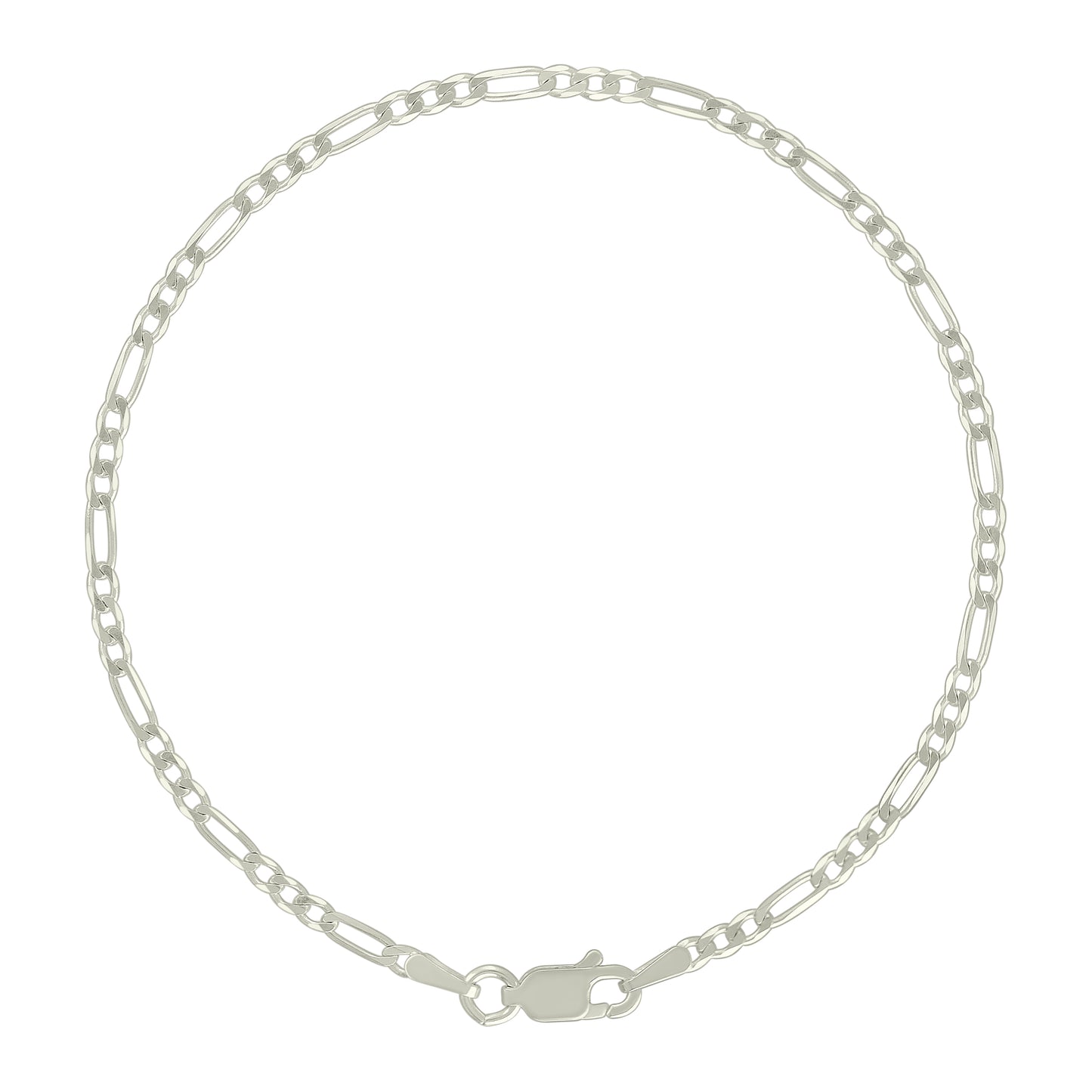 925 Silver Super Flat Figaro Chain 2.3mm