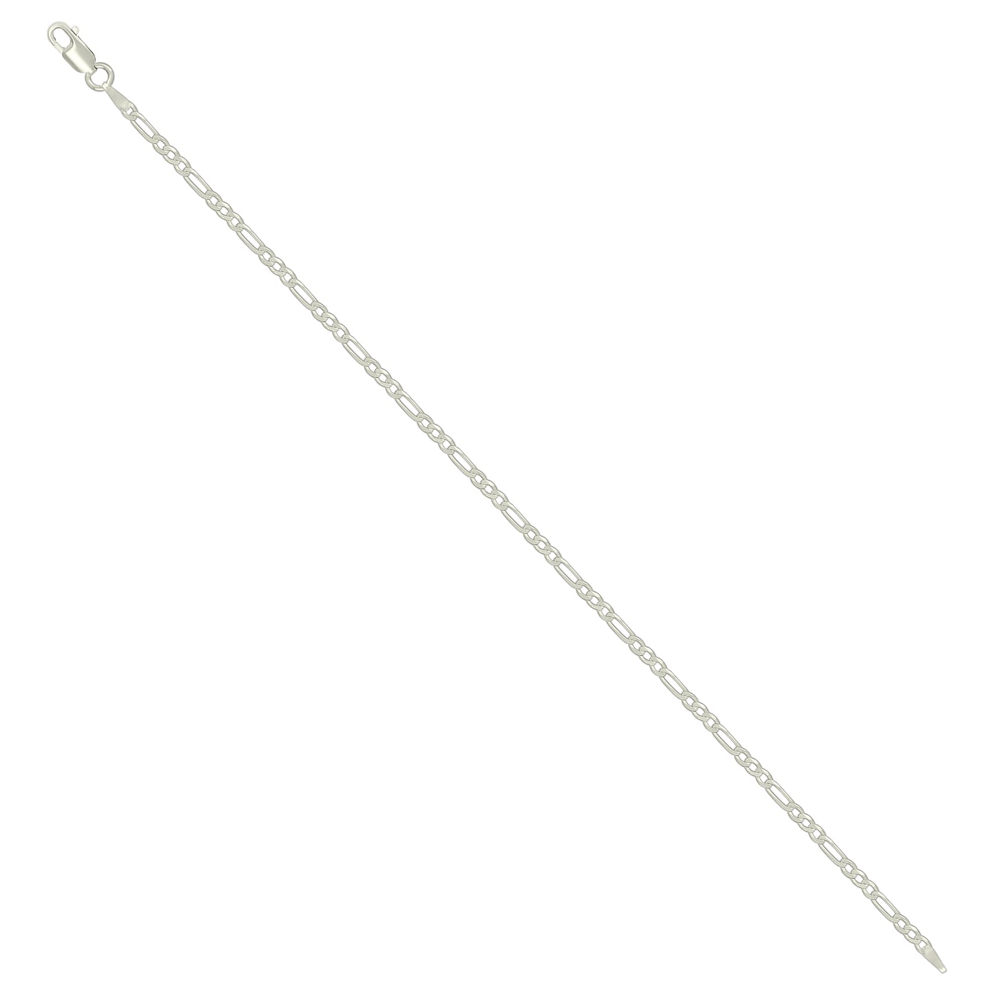 925 Silver Super Flat Figaro Chain 2.3mm